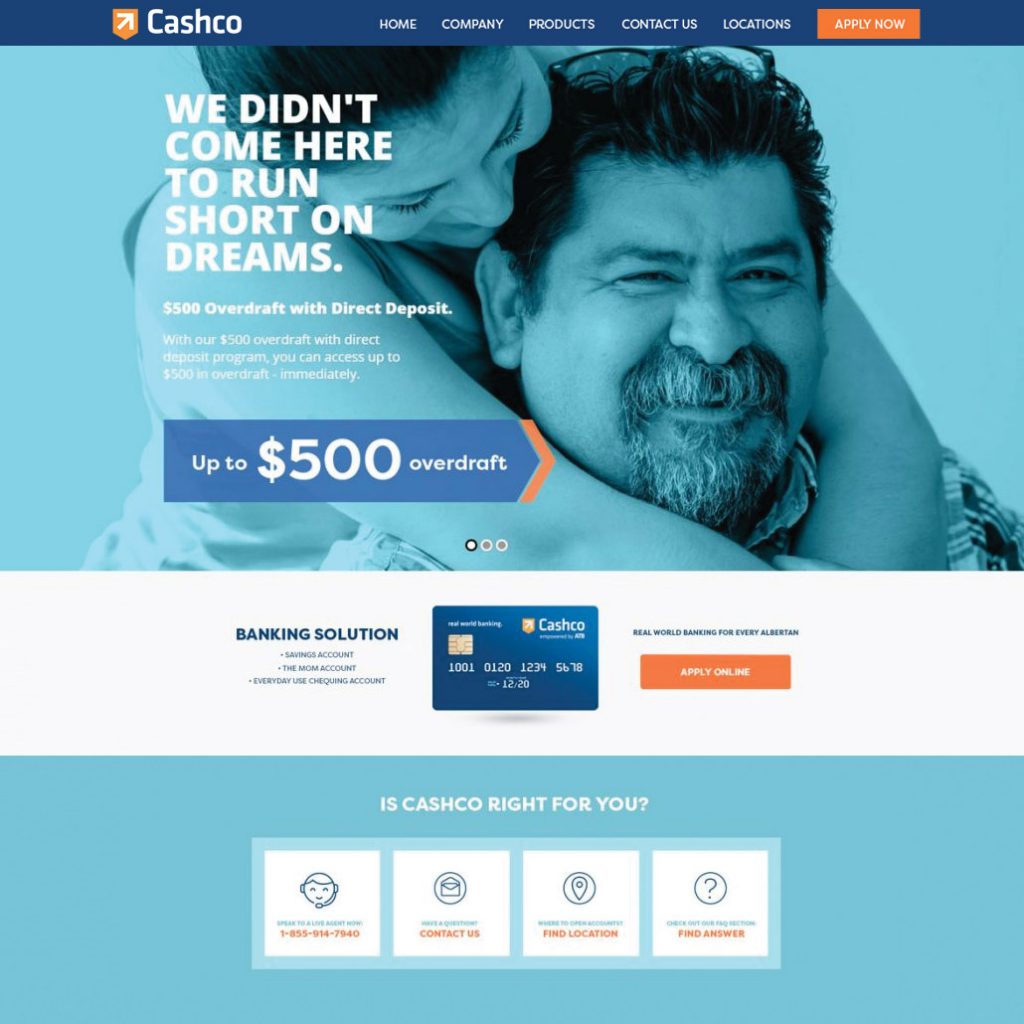 Cashco Financial - Webdesign in Edmonton